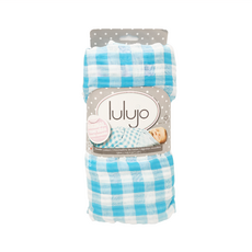 lulujo 嬰兒雙面包巾, muslin棉紗, 120cm x 120cm, 藍
