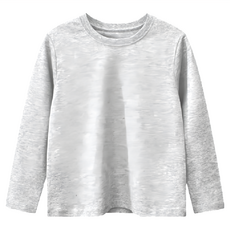 愛北鼻 兒童圓領保暖衣 淺灰色 90碼