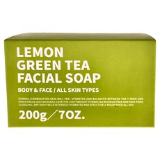TEAORY 一日茶道 檸檬綠茶潔顏皂, 身體和臉部適用, 所有膚質適用, 200g, 1個