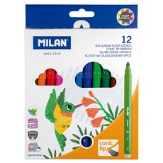 MILAN 兒童可水洗彩色筆 細筆桿, 12色, 1組
