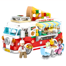 LoZ 披薩車積木 491片, LOZ1739, 1組