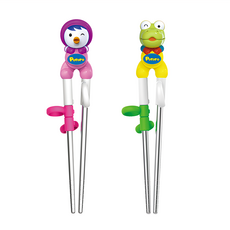 Edison Pororo 學習筷2件組, ABS塑膠, 304不鏽鋼, 貝蒂款+卡龍款, 1組