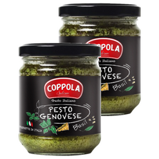 COPPOLA 柯波拉 義大利起司松子青醬, 100%義大利羅勒, 無麩質認證, 180g, 2罐