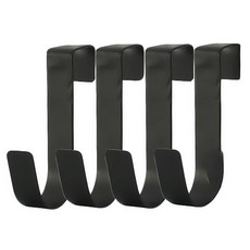 Home of flowers 繁花之家 廚房掛勾4件組, 黑色, 4組