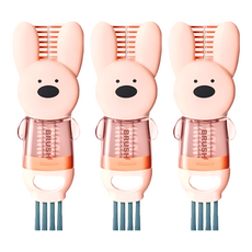 小麥購物 杯蓋清潔刷 G767 12.7 x 4.3 x 1.8cm 37g, 粉兔兔, 3個