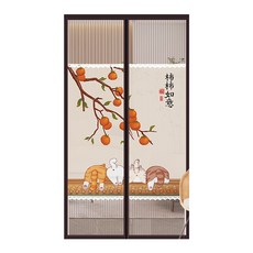 COMET 金剛網加密防蚊防偷窺磁吸門簾 牆頭貓咪, 210 x 90cm