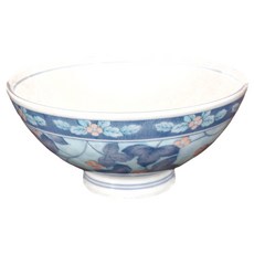 5吋井 - 日本製 寬14x6.5cm 320ml瓷碗, 花開富貴 白色, 1個