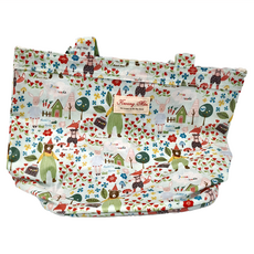 Kwang Min 英倫風防水袋, 26.5 x 32cm, 1個, 花朵小熊 多色