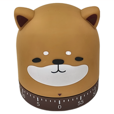 REQIR 卡通機械式計時器 柴犬 矽膠 塑膠 電子元件, 1個