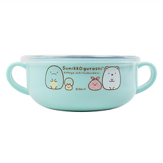 Sumikkogurashi 角落生物 兒童雙手柄餐碗, 藍色, 1個