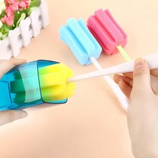 洗杯刷12支-長柄海綿奶瓶清潔刷/多功能杯子刷 2包 藍色 粉紅色 黃色, 藍色，粉紅色，黃色