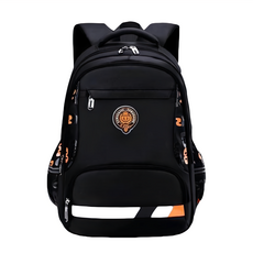超輕量減壓護脊書包, 3-6年級, 黑色