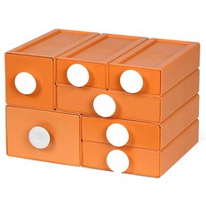 FL 生活+ 撞色超值7件組 艷陽橘 桌面收納、辦公室收納、自由組合