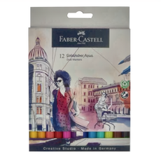 FABER-CASTELL 輝柏 雙頭水染彩繪筆, 12色, 1盒