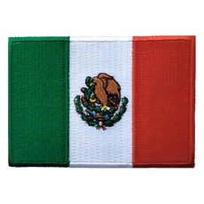 A-ONE 墨西哥國旗刺繡布貼 Set 3 DIY國旗刺繡徽章 8x5cm 聚酯纖維 台灣製, 墨西哥, 1組