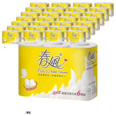 春風 原生紙漿雙層小捲筒式衛生紙 270張, 6捲, 32袋, 11cm