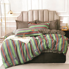 eyah 宜雅 舒適柔絲綿床包枕頭套組 雙人