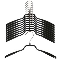 LIENO 防滑衣架 約37.5cm, 黑色, 10個