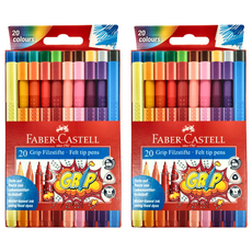 FABER-CASTELL 輝柏 握得住抗壓三角筆桿彩色筆 155320, 20色, 2盒