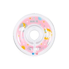 Nai-B 奈比嬰兒游泳脖圈, 雙重防護, 附溫度計、充氣筒, 粉色, 1個