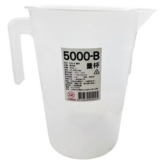 LM 力銘 量水杯, 塑膠量杯 尖嘴設計 刻度標示 50cc~5000cc, 5000-B, 1個