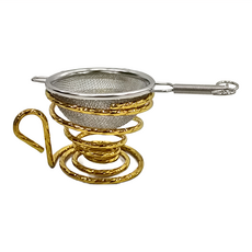 PUSH! 茶濾小 304不鏽鋼濾網 含濾網+底座, 口徑6 x 長12cm + 口徑6.5 x 高4.5cm, 1組