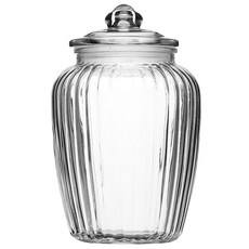 KitchenCraft 菊花紋復古玻璃密封罐 2.2L - 密封保鮮、復古裝飾、大容量收納, 1個