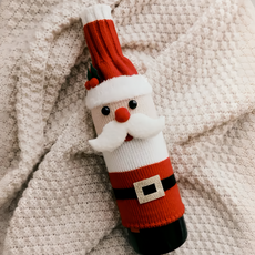 聖誕造型紅酒瓶套-耶誕老人 28x10cm 針織, 1個