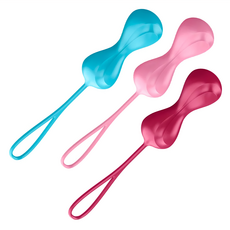 Satisfyer 愉悅新革命 Power Balls 雙動聰明球 3入, 藍色 + 粉色 + 紅色, 1組