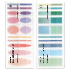 ICONIC 短版螢光筆造型索引便利貼 Blur系列 2款組, 1組, 400個