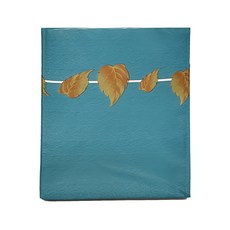 清新現代風撞色銀杏葉桌巾, 220 x 140cm, 白綠撞色, 1個