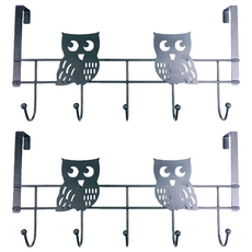 吉豪 情侶貓頭鷹門板 5連勾, 金屬材質 台灣製, 單一顏色, 2個