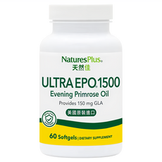 NaturesPlus 天然佳 月見草油軟膠囊 女性保健食品 美國原裝進口, 1罐, 60顆