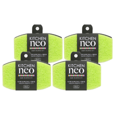 TOWA 東和產業 neo 清潔海綿, 彩色, 廚房去汙棉, 4個, 1入