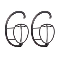 MEO 高級假髮專用衣櫃掛式支架 男女通用, 黑色的, 2個