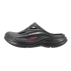 LOTTO 樂得 男款 CAMPER 雙層厚底野營拖鞋, 250mm, 黑紅色