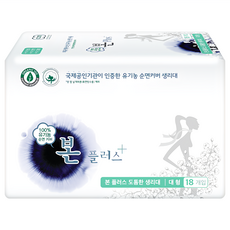 OCBON 本恩 Plus 加厚蝶翼衛生棉 有機棉面層 大號 18片, 28cm, 1包