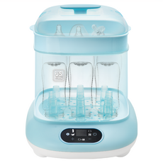 US baby 優生 多功能蒸氣烘乾消毒鍋, 完整殺菌率99.99%, 消毒+烘乾/溫奶/熱食五大功能, 12分鐘快速消毒, 超大容量可容納9支奶瓶, LS-BE909, 藍色