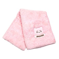 MORINO 摩力諾 超細纖維貼布繡抗菌浴巾 MO824, 貓咪 粉色, 1條