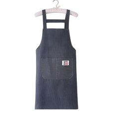 CoV 廚房咖啡廳用棉質布料圍裙, 1個, 深灰色