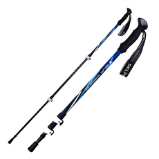 SELPA 超輕量翔鳳7075鋁合金外鎖快扣登山杖 自拍 腳架 全功能組, 藍色, 1個