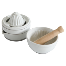 Dailylike Bonbon 陶瓷副食品調理器, 研磨碗*1入+山形榨汁器*1入+研磨盤*1入+集中碗*1入+研磨木棒*1入+矽膠防滑墊*1入, 1組, 白色