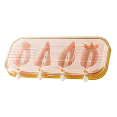 couselect DIY 霜淇淋雪糕模具 食品級矽膠冰棒製冰工具 自製冰品好幫手, 1個, 粉色 水果型