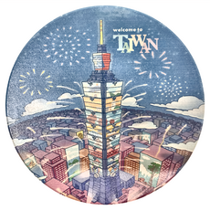 JB Design 吸水杯墊 直徑11cm 陶瓷杯墊 台灣特色紀念品, 台北煙火, 1個