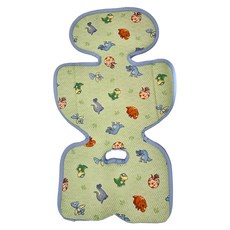 Gio Pillow 花色款超透氣涼爽墊 B型 - 適用於所有嬰兒推車與汽車座椅，100%聚脂纖維, 恐龍寶貝 綠色, 1個