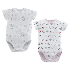 KU.KU Duckbill 酷咕鴨 洞洞包屁衣 2件, 100%純棉, 透氣網眼, 0~6個月, 冰晶粉