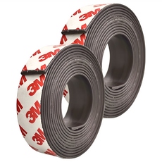 3M 背膠軟磁鐵 2捲, 寬20mm, 長200cm, 厚度1.5mm, 磁吸收納用, 黑色