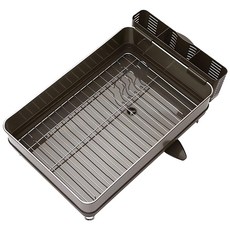 4BNK 高級單層餐具瀝水架 50.2*34*17cm, 1層, 深灰色, 1個