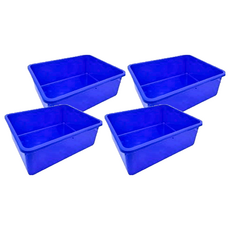 百貨King 380密林收納籃 台灣製PP材質 4入組, 36.5 x 28.5 x 7.8cm, 藍色, 1組