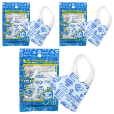 YODA 優的寶貝 救援小英雄波力3D立體防塵兒童口罩 280-320*115mm 2~8歲適用, POLI, 5片, 3包